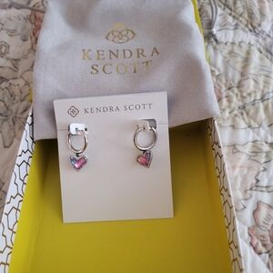 Kendra Scott Ari Silver Heart Dangle Earrings
